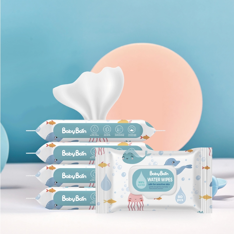 Le visage humide jetable et la main d'OEM de chiffons de marque de distributeur nettoient pour la peau sensible de bébé