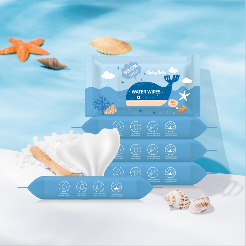 EDI Pure Water Baby Wipes 99 5 chiffons humides jetables purs d'OEM 60pulls de chiffons de l'eau