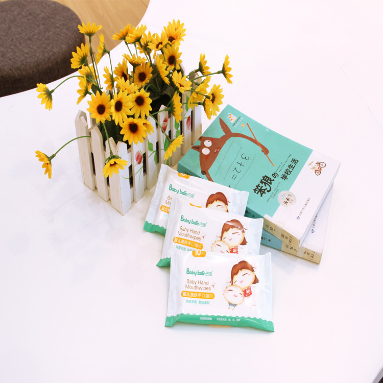 10pcs nettoyant les chiffons humides pour le bébé mou matériel de Spunlace de bébé essuie l'échantillon d'OEM libre