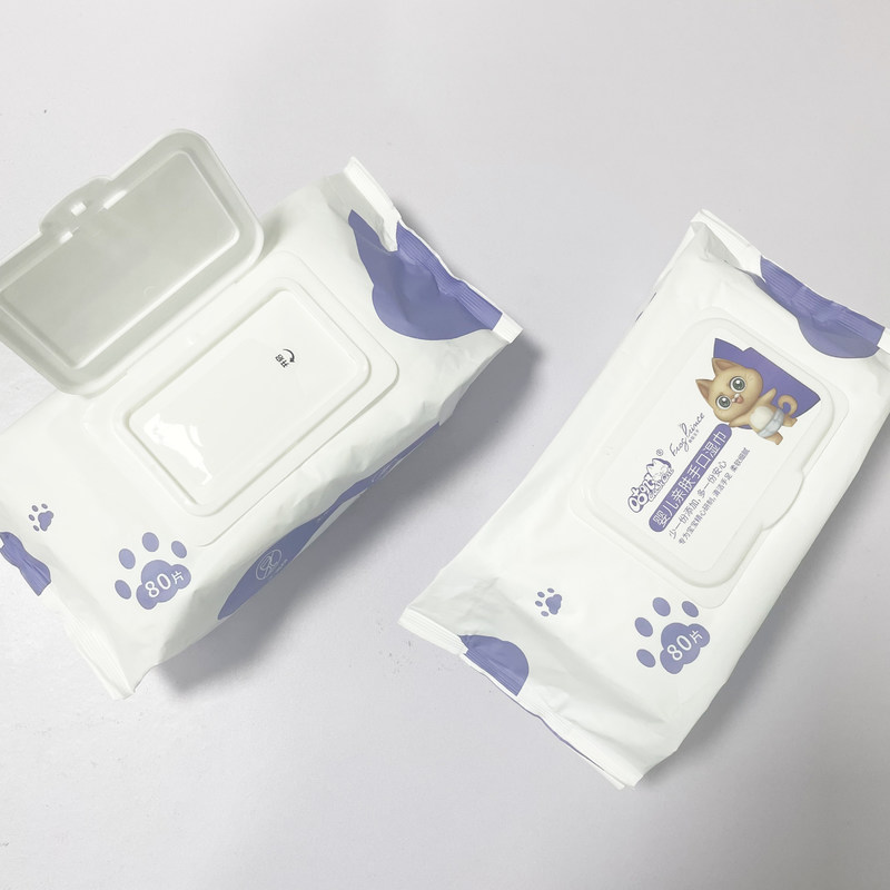 Chiffons humides 80pcs d'Unscented de textile tissé biodégradable pur de l'eau non pour le soin de bébé