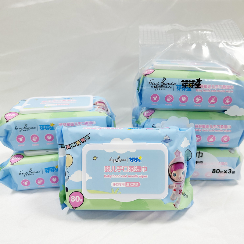 Chiffons humides de nettoyage en gros de bébé non-tissé de tissu de Spunlace de soin pour la bouche et les mains