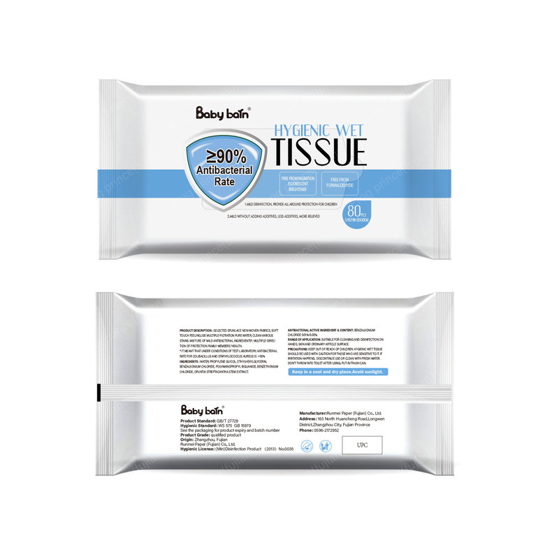 Chiffons humides de bonnes de formule tractions en plastique dures de la lèvre 80 sans alcool