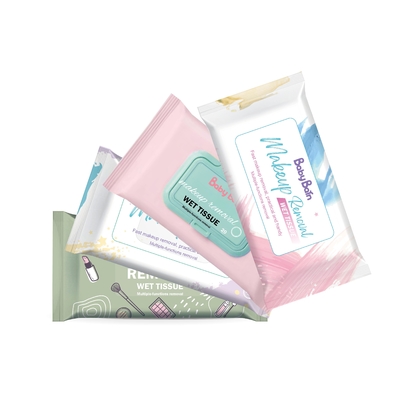 Journal humide fait sur commande de chiffons de Logo Disposable Cosmetic Makeup Remover utilisé pour le nettoyage de visage