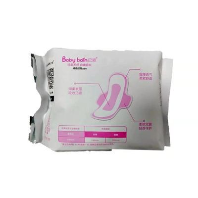 Coton libre cotonneux à ailes respirable 40ml 80ml de serviettes hygiéniques de coton
