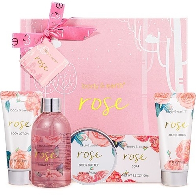 Le cadeau de Noël d'ensemble de cadeau de gel de douche de fraise a placé la marque de distributeur d'ODM d'OEM